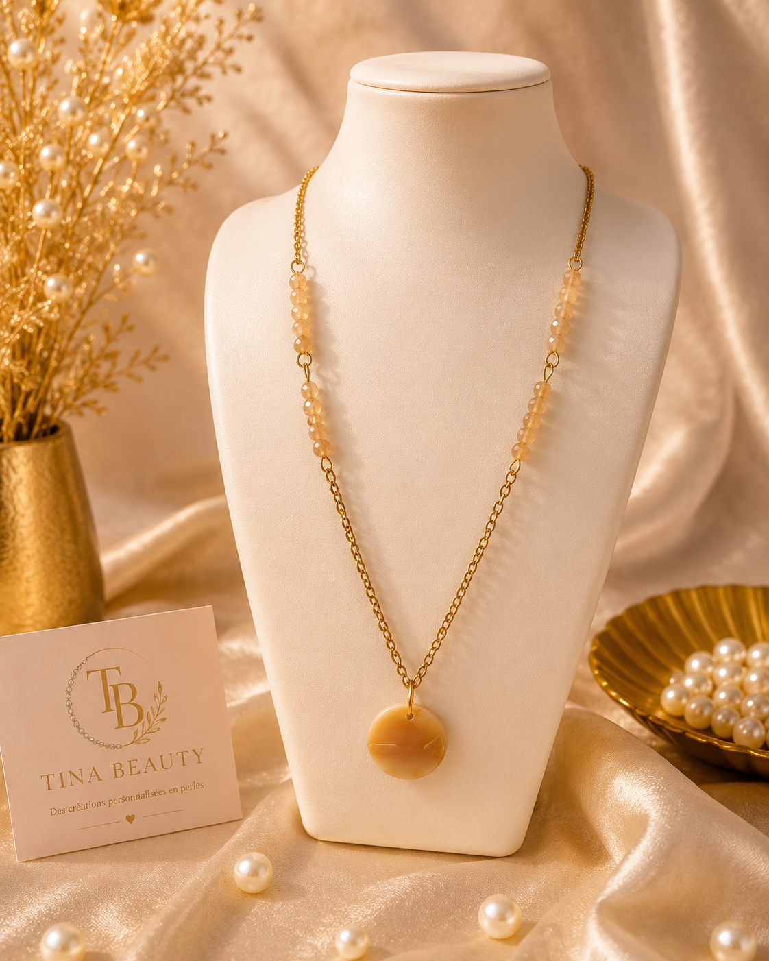 Collier sphère nacré