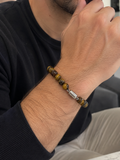 Bracelet pour lui pour Oeil de tigre brut