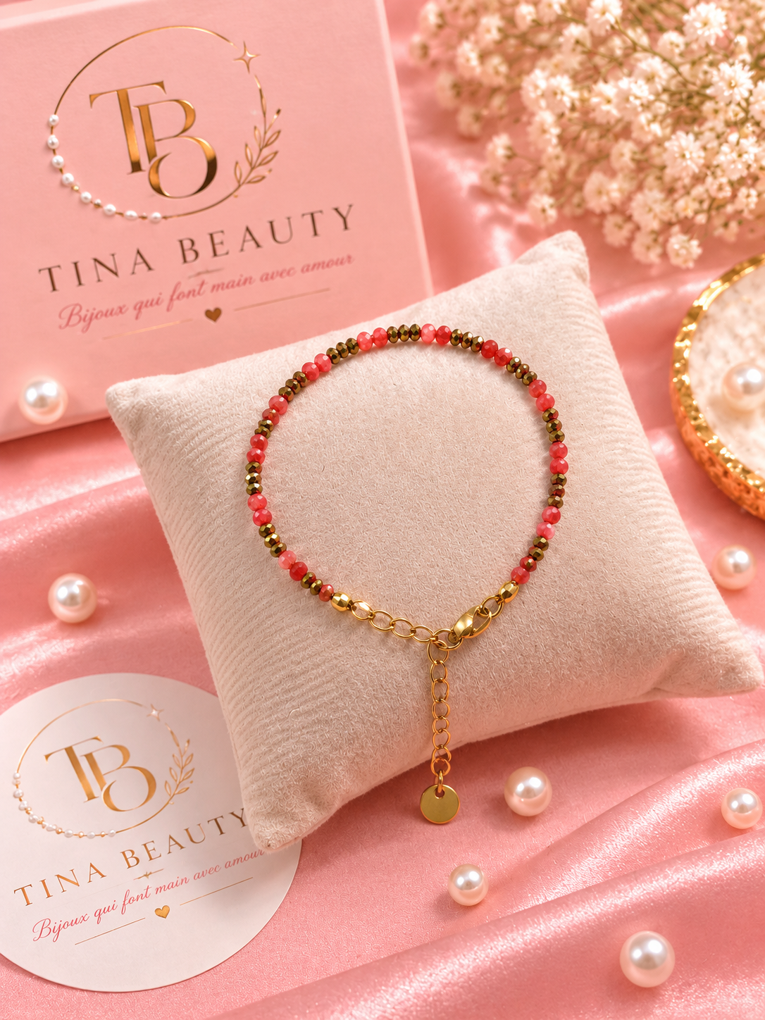 Bracelet Corail doré✨