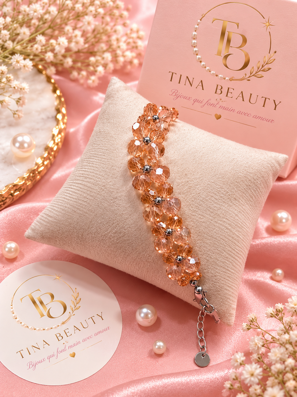 Bracelet Éclat rosé champagne✨