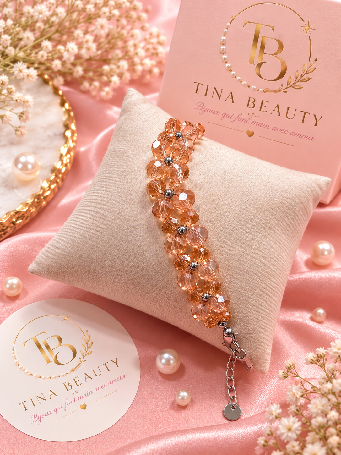 Bracelet Éclat rosé champagne✨