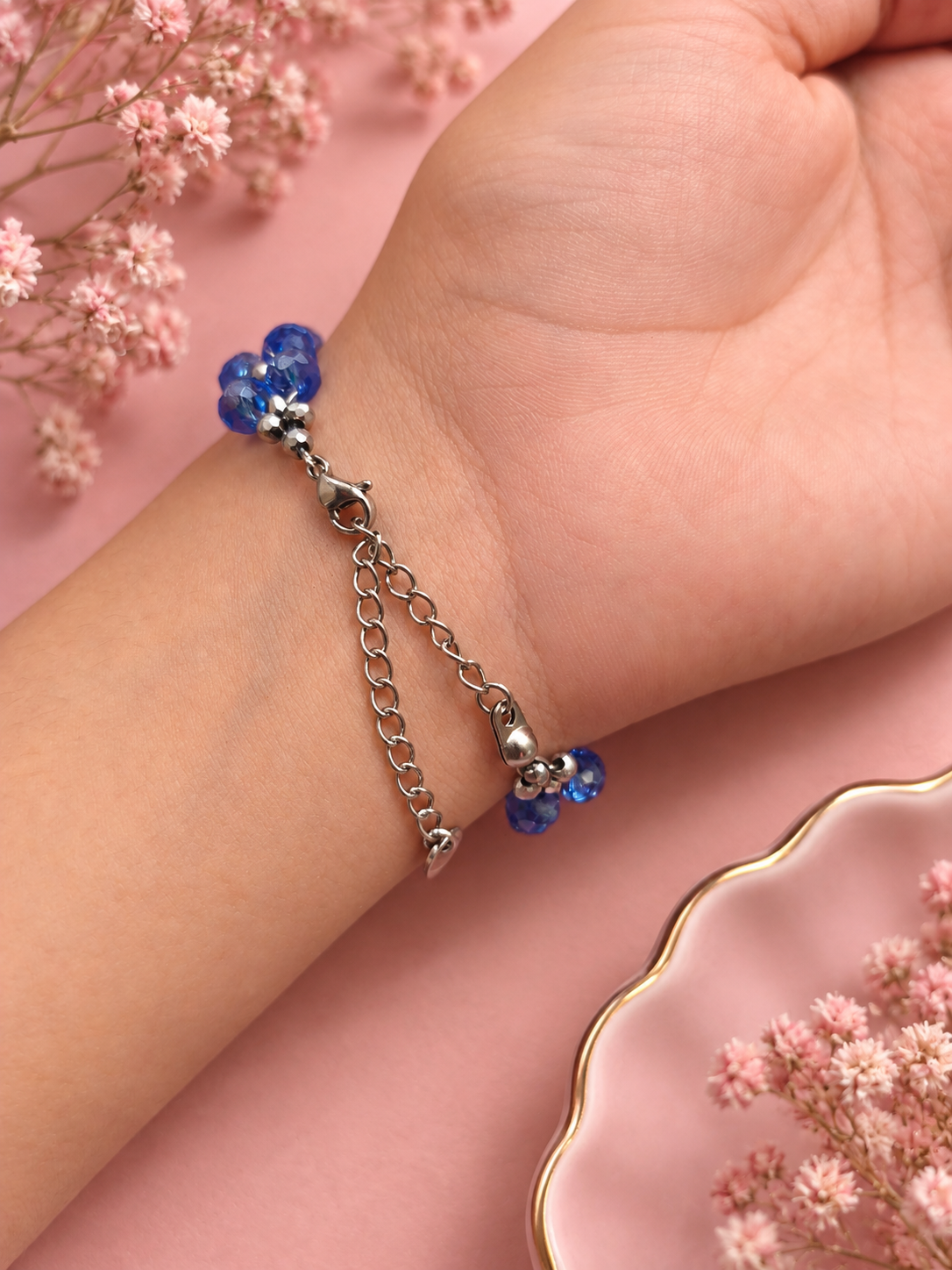 Bracelet cristal bleu✨
